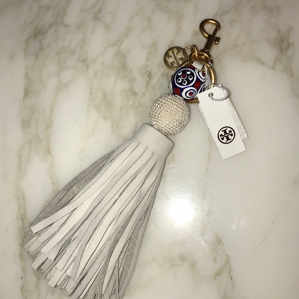 Tory Burch tassel key chain ring